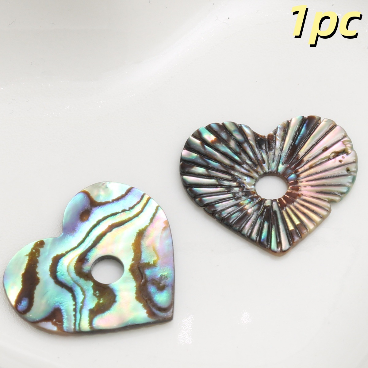 2:Colorful abalone and peach heart 18*17mm