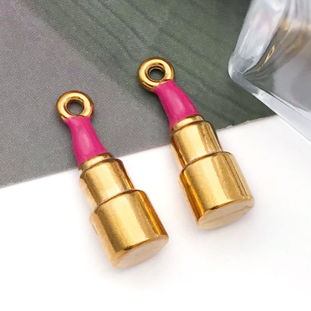 6:1 stainless steel rose red drip oil three-dimensional lipstick 6*17*6mm hole 1.3mm