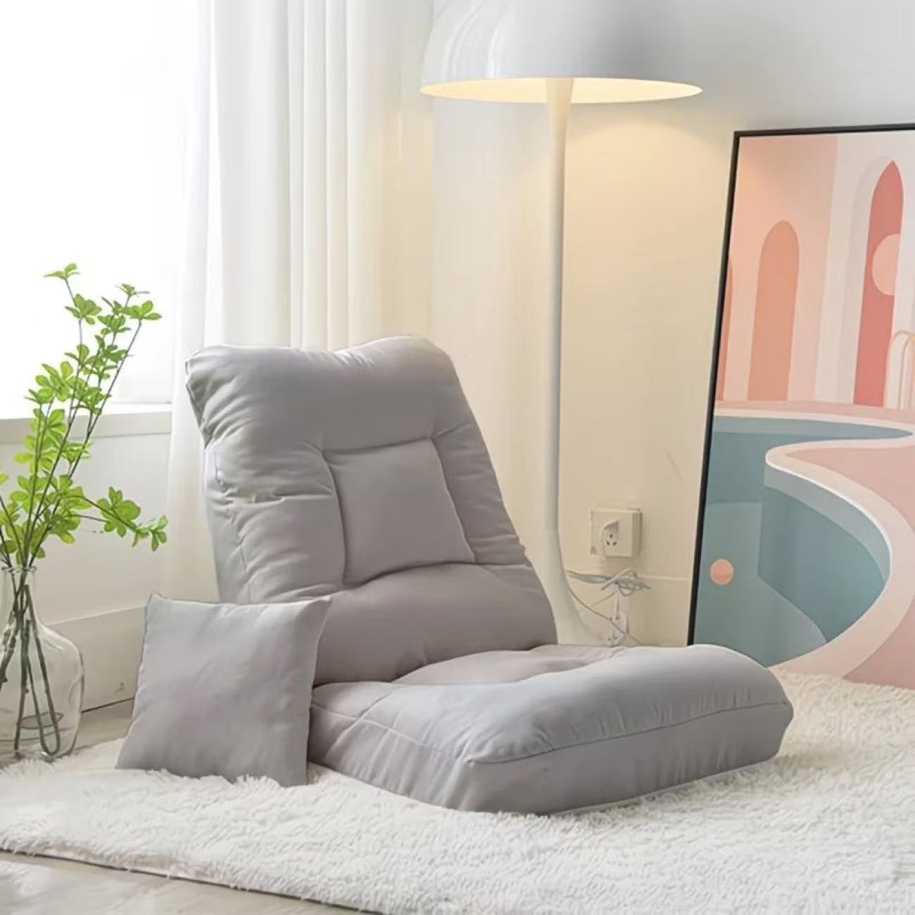 Gray with pillow