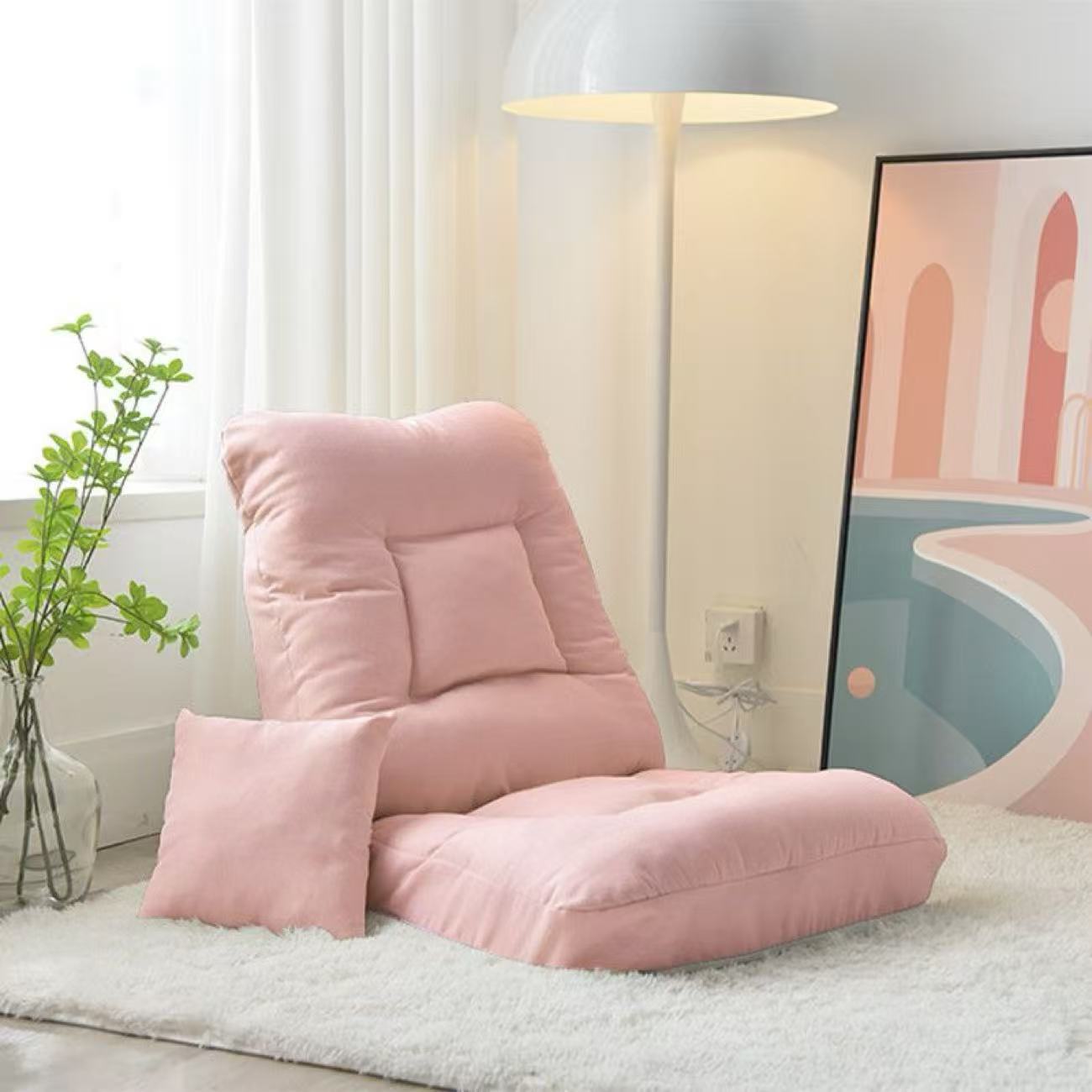 Pink with pillow