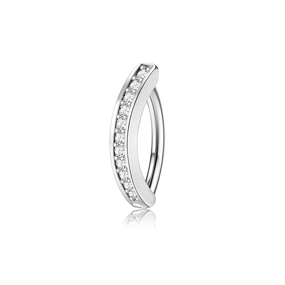 5:Steel color arc buckle with zircon