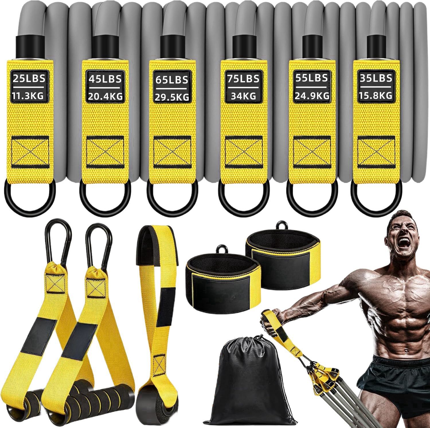 Yellow and gray drawstring 300 lbs