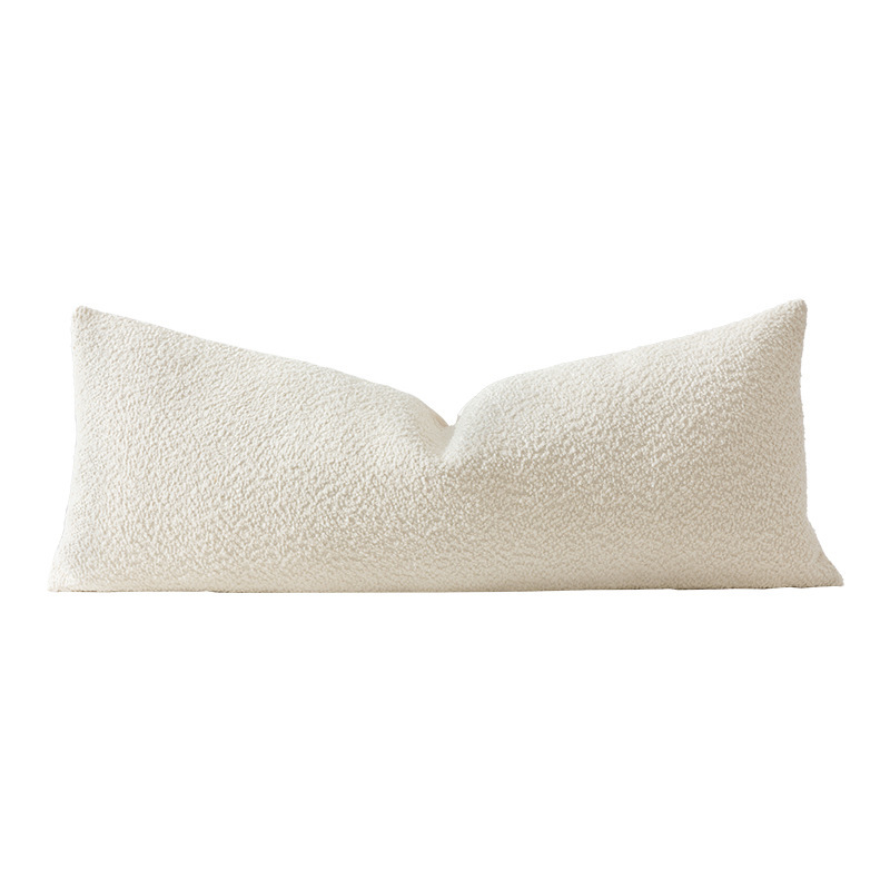 Pearl cream chenille woven long pillowcase-off white