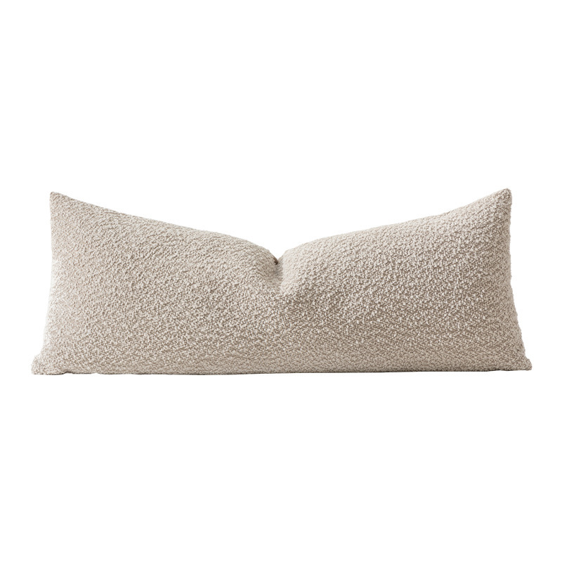 Pearl cream chenille woven long pillowcase-light coffee