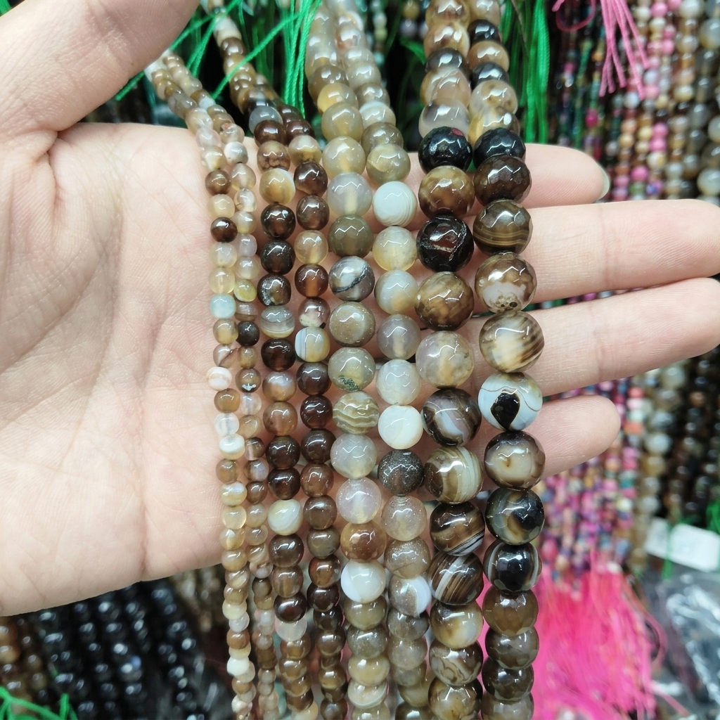 coffee lace agate 4mm