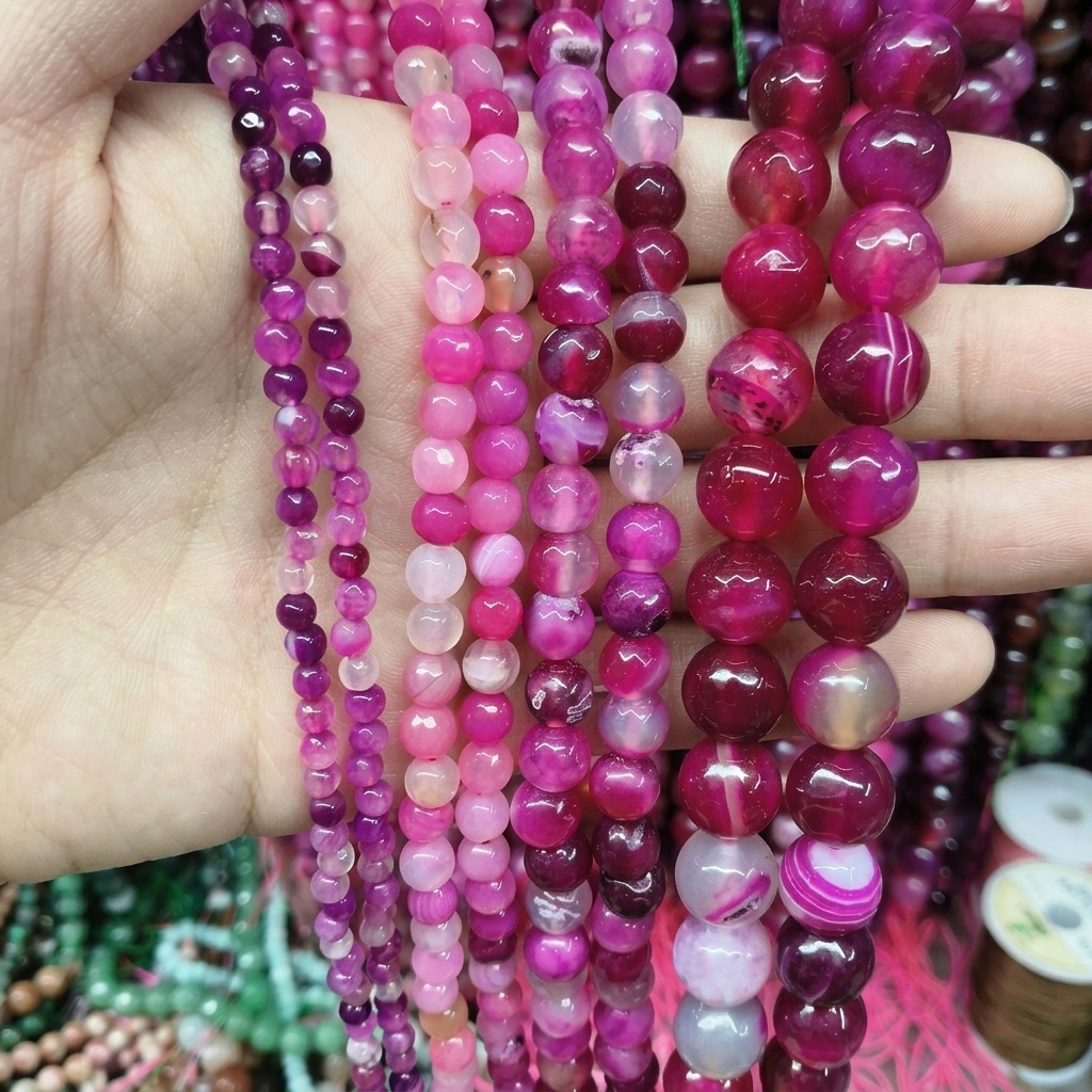 rose lace agate 4mm
