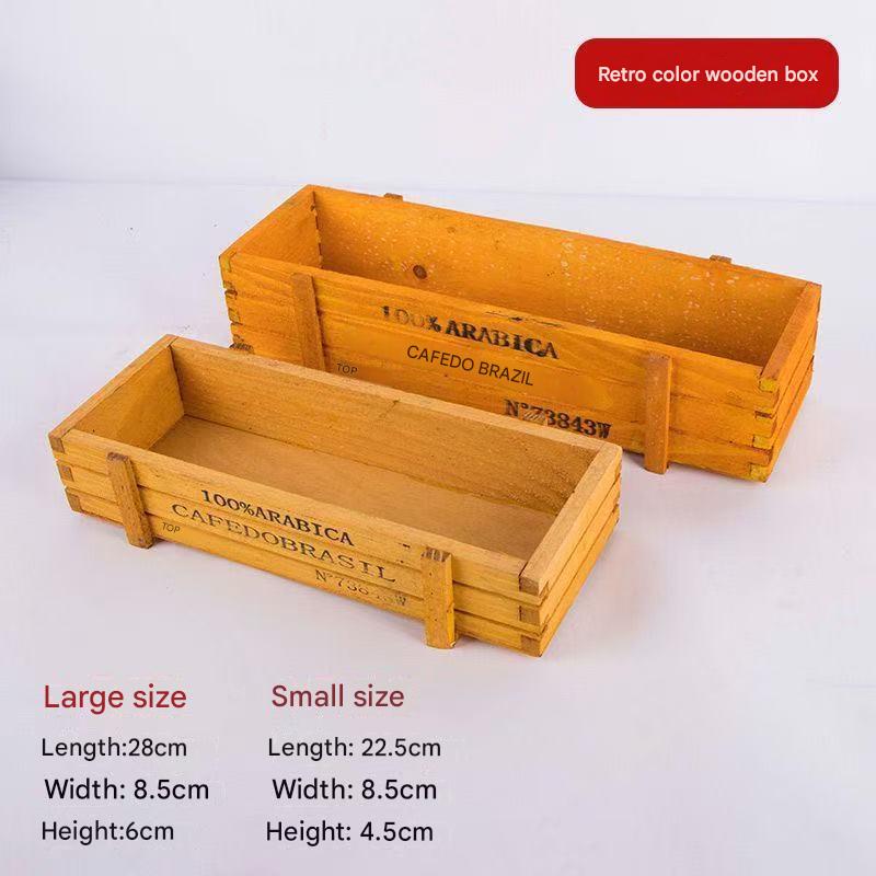 Retro color wooden box 28x8.5x6cm