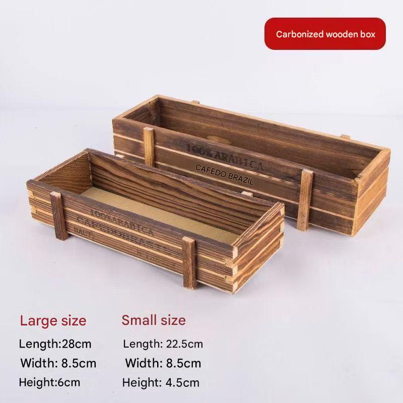 Carbonized wood box 28x8.5x6cm