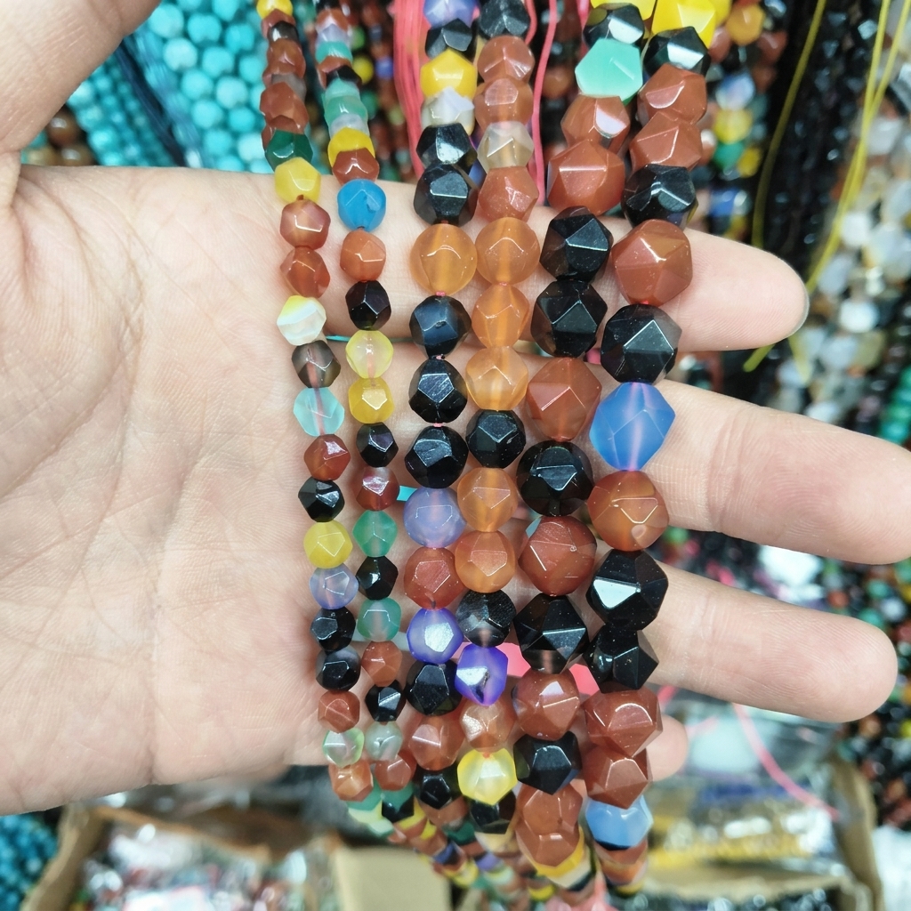 mixed color lace agate 6mm