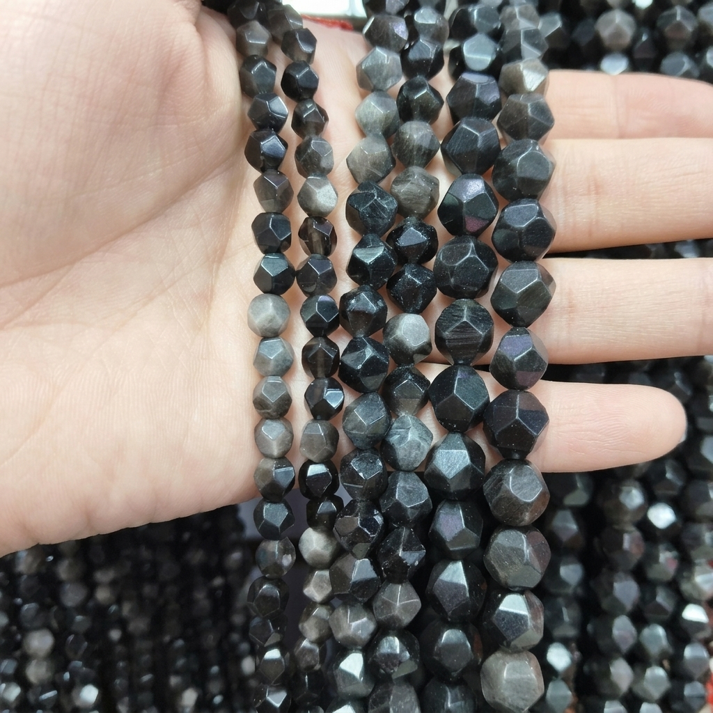 silver Obsidian 6mm
