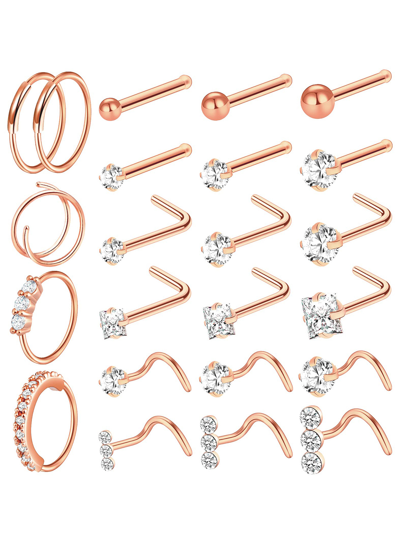 1:Rose gold 23-piece set
