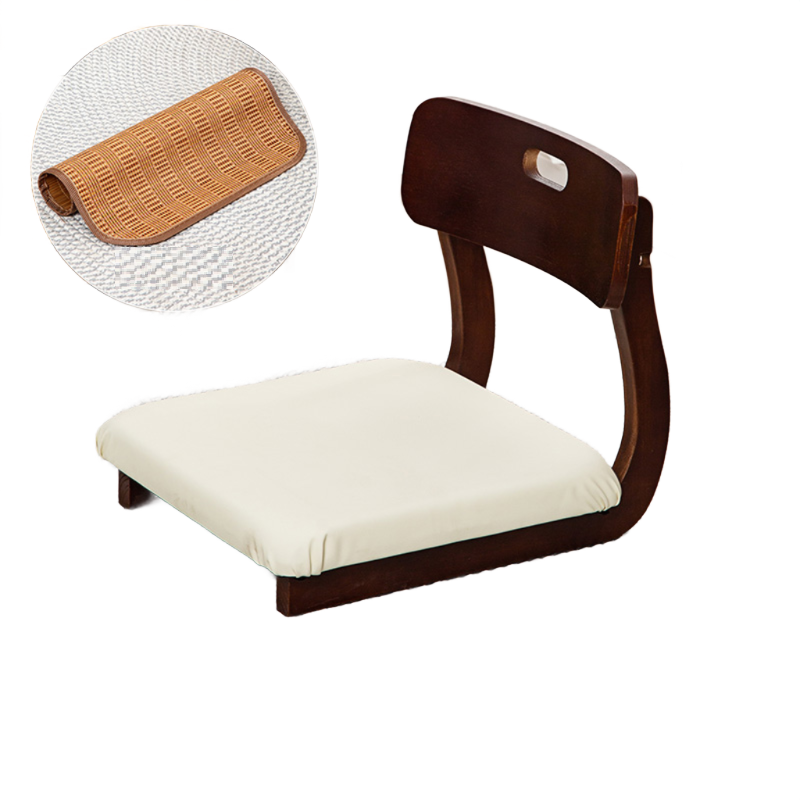 Walnut color with white PU seat cushion
