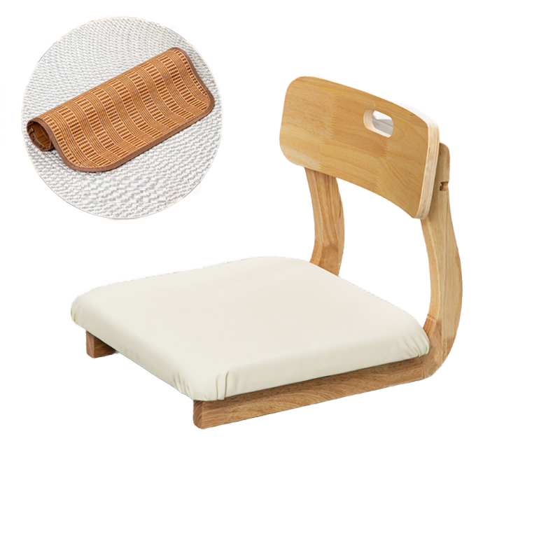 Wood color with white PU seat cushion
