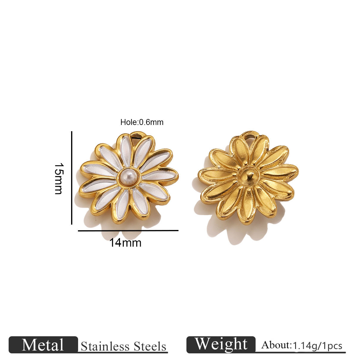 2:Gold pearl flower pendant