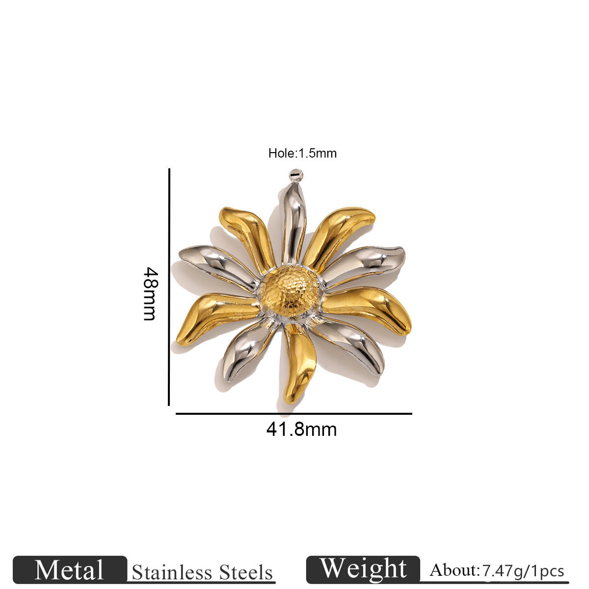 3:Golden sunflower pendant