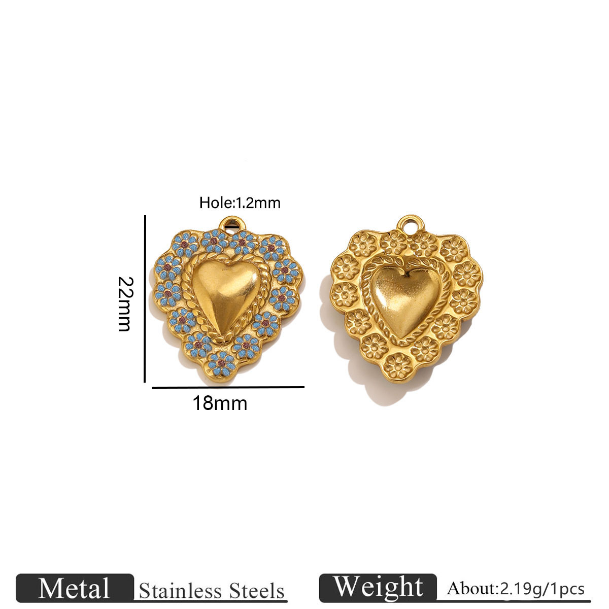 1:Golden lace love pendant-blue