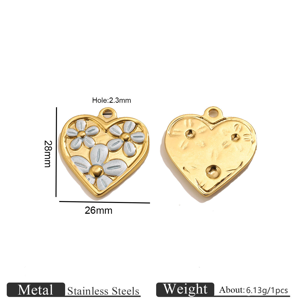 4:Golden love flower oil drop pendant-light blue