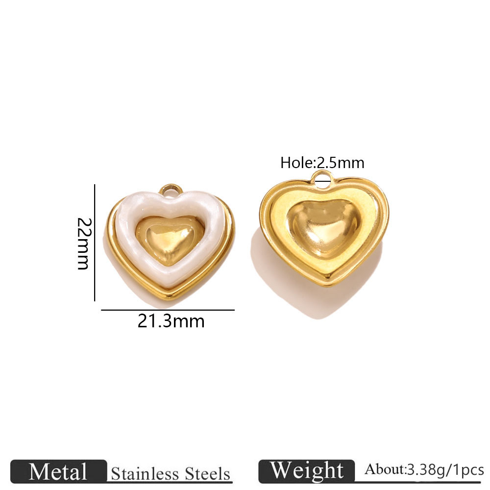 1:Golden double layer peach heart pendant