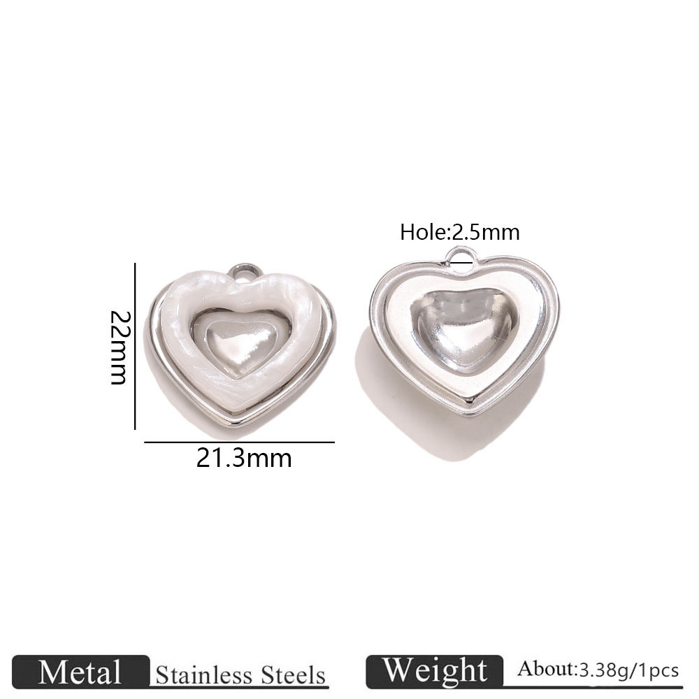 2:Steel color double layer peach heart pendant