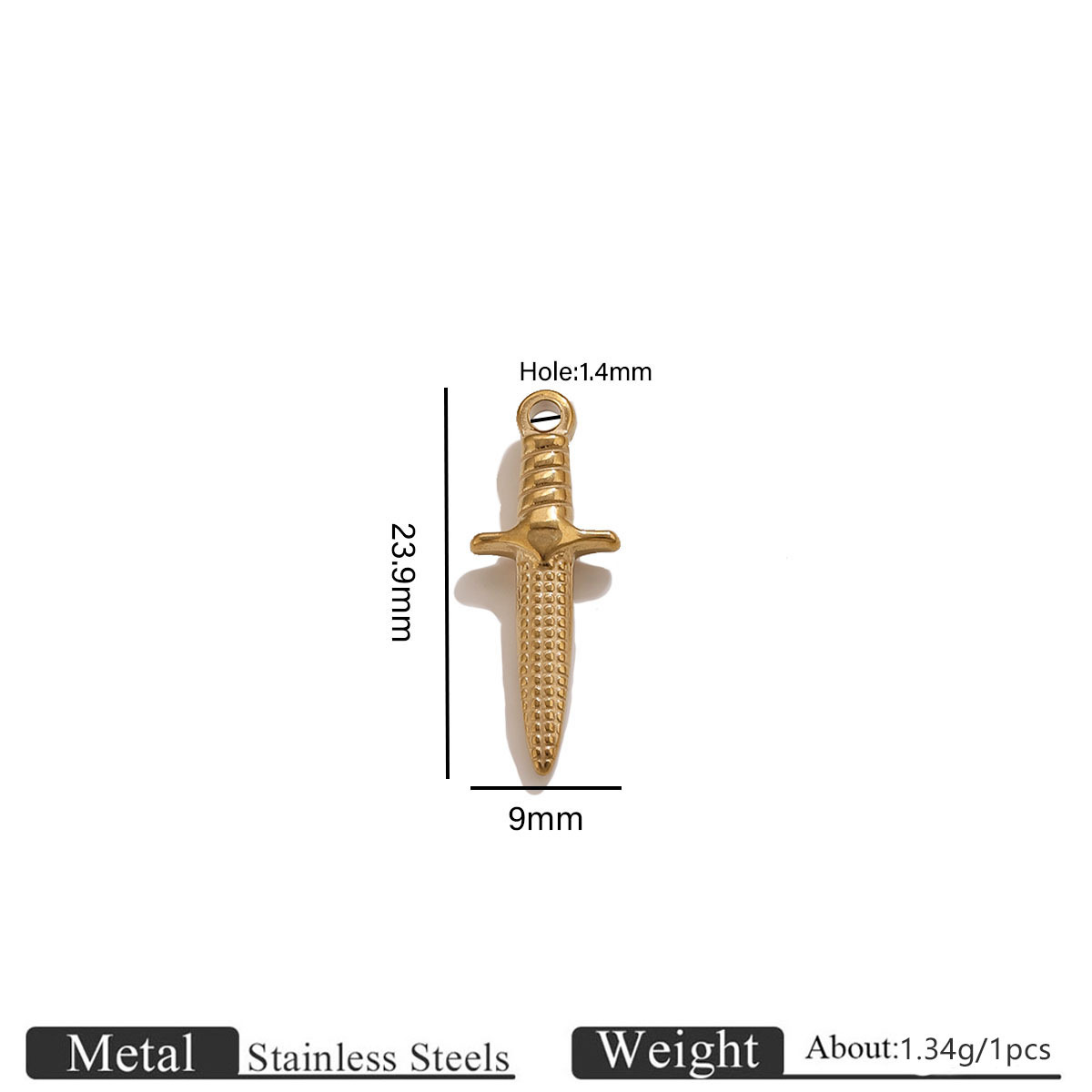 2:Gold dagger pendant