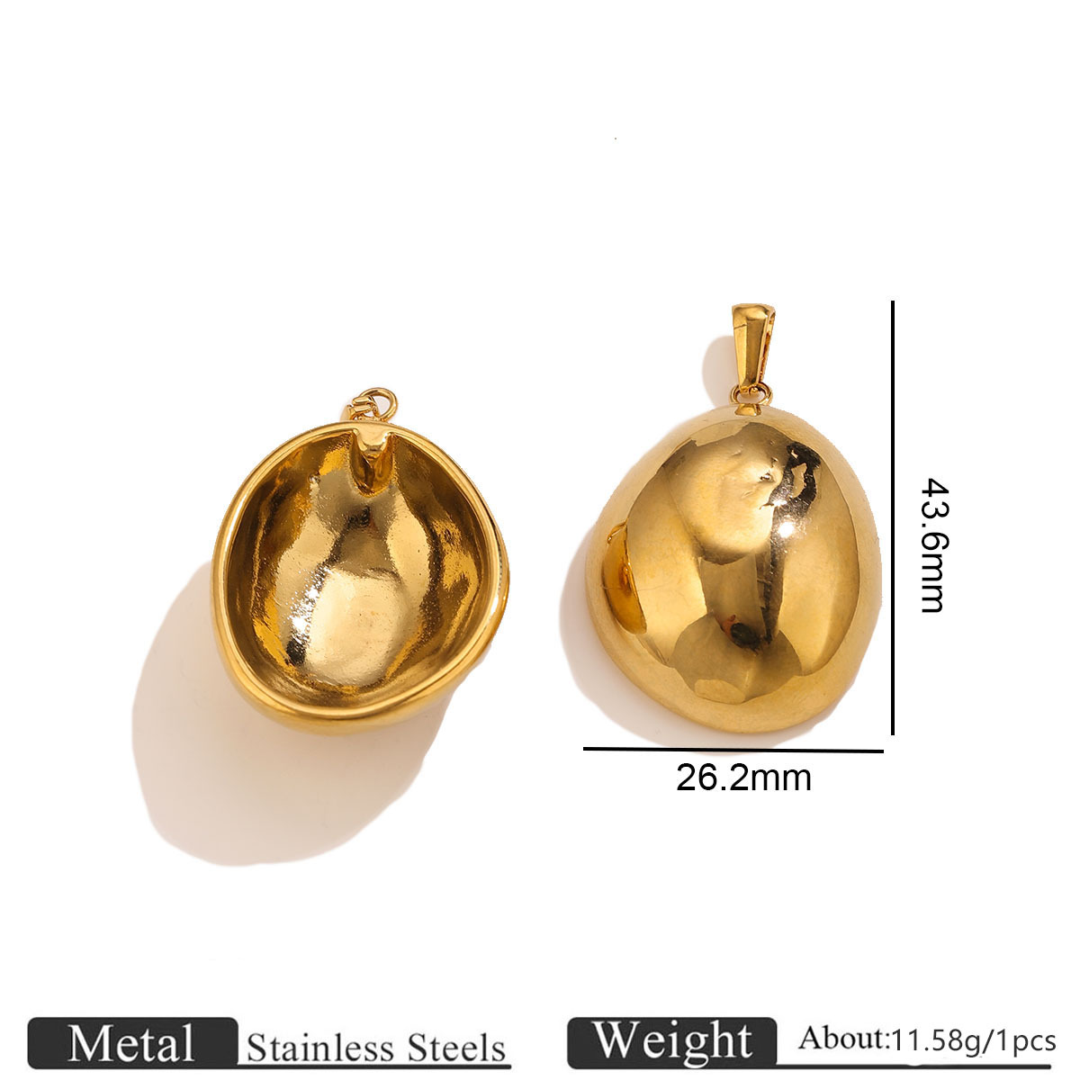 2:Golden glossy pendant-pear shape