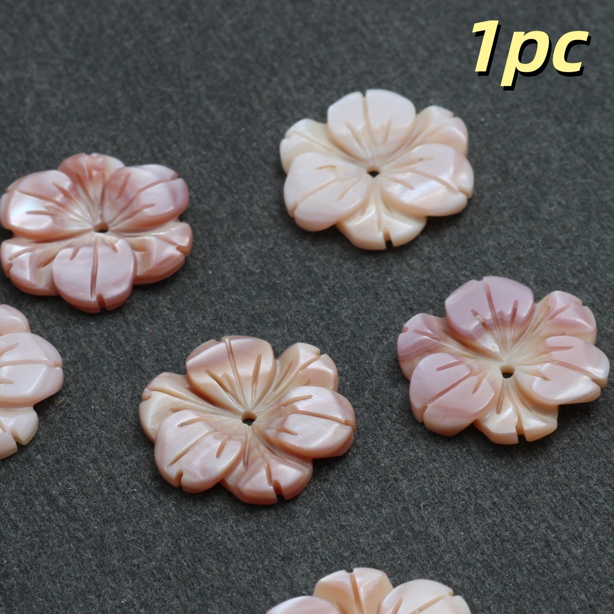 2:Peach six-petal flower 2.2*18.6mm