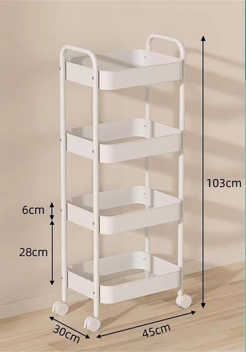 Carbon Steel * Four-layer Upgrade Classic White Storage Rack