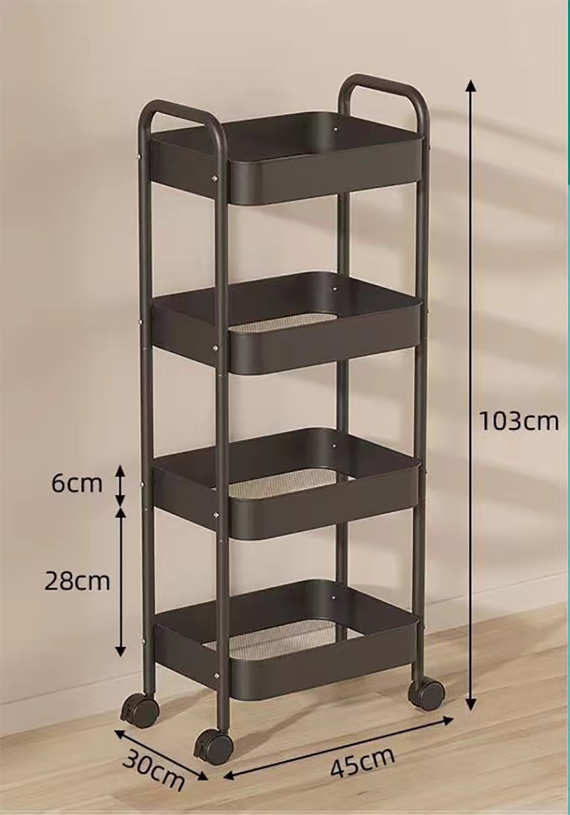 Carbon Steel * Four-layer Elegant Black Storage Rack