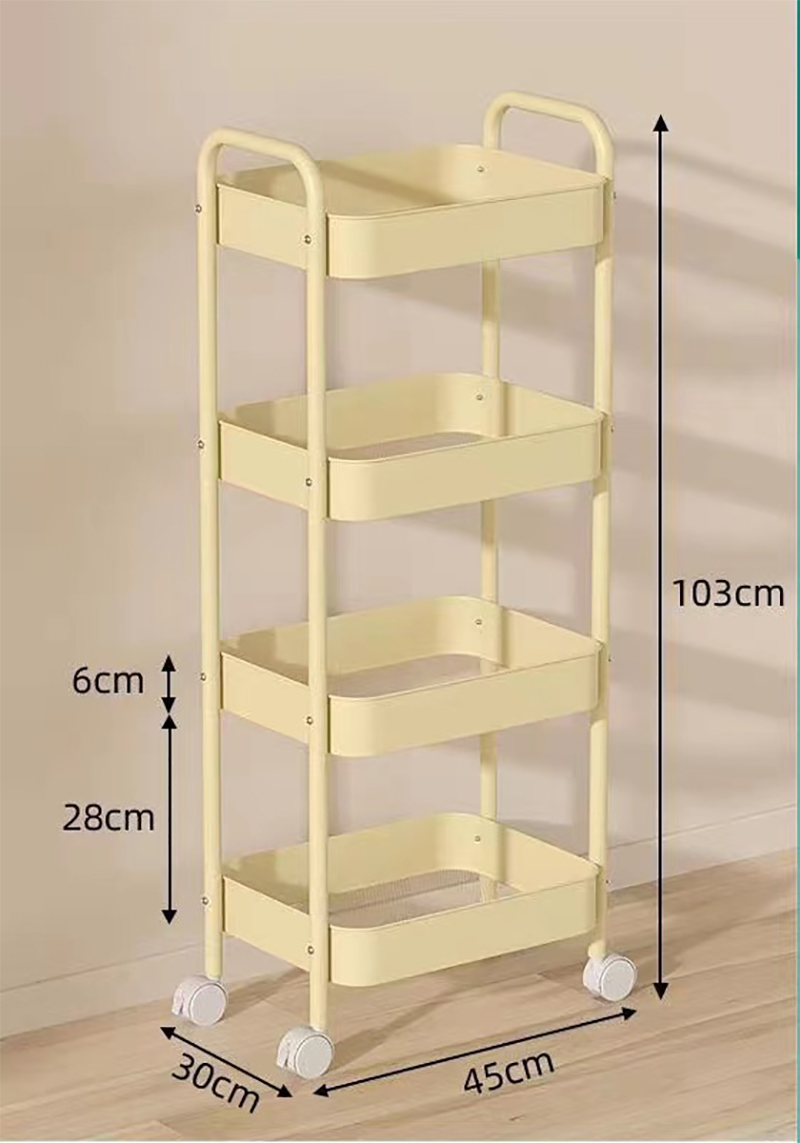 Carbon steel * four-layer upgraded milk yellow storage rack