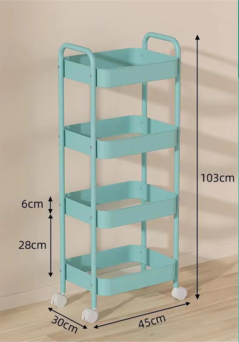 Carbon Steel * Four-layer Upgraded Blue Storage Rack