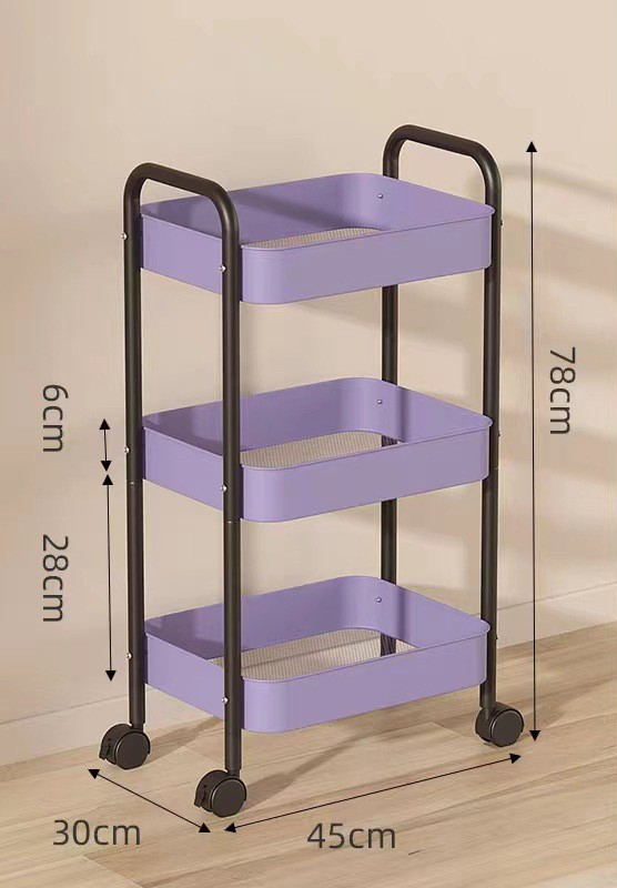 Carbon Steel Model* Three-Tier Upgraded Purple Basket   Black Pole