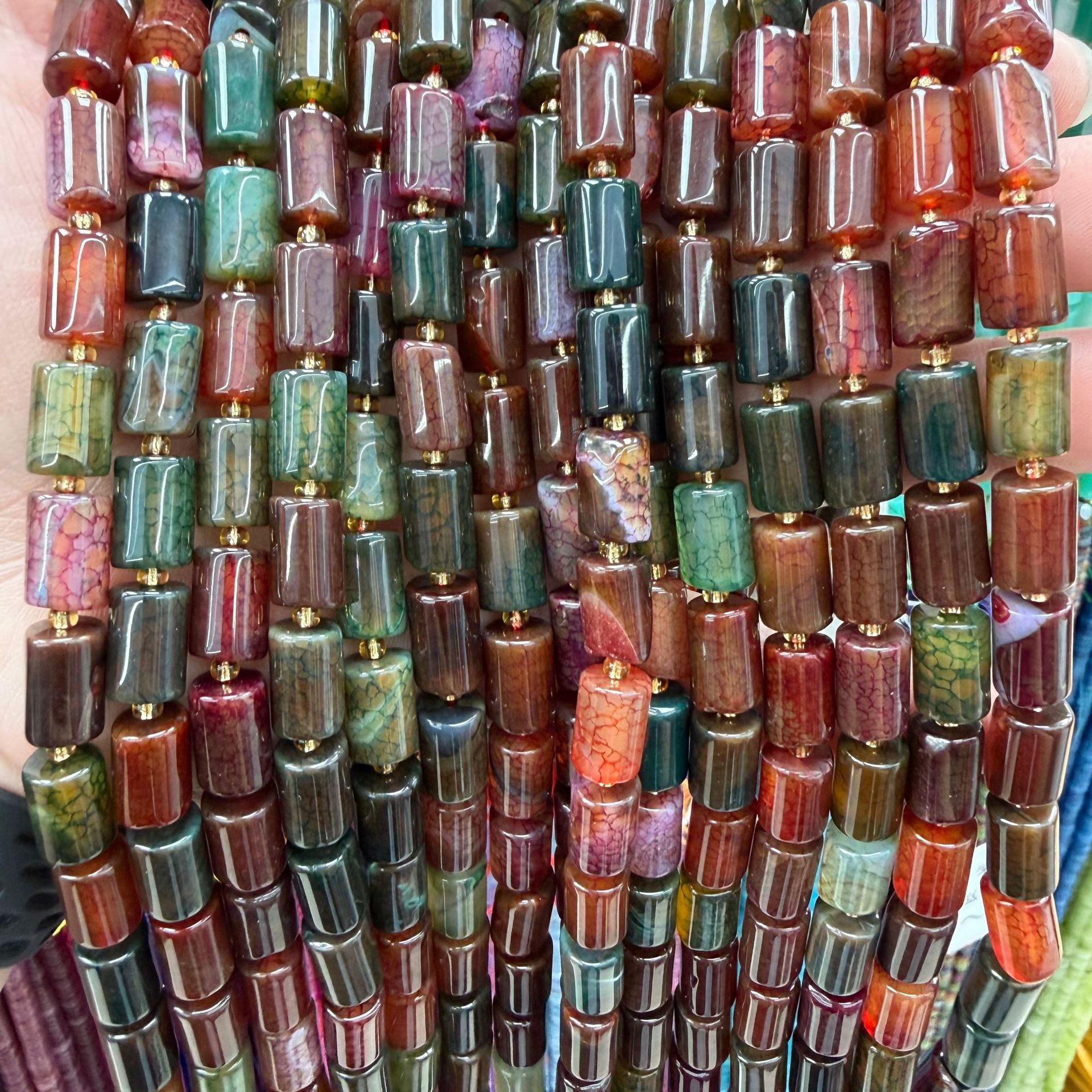 6 Watermelon tourmaline agate