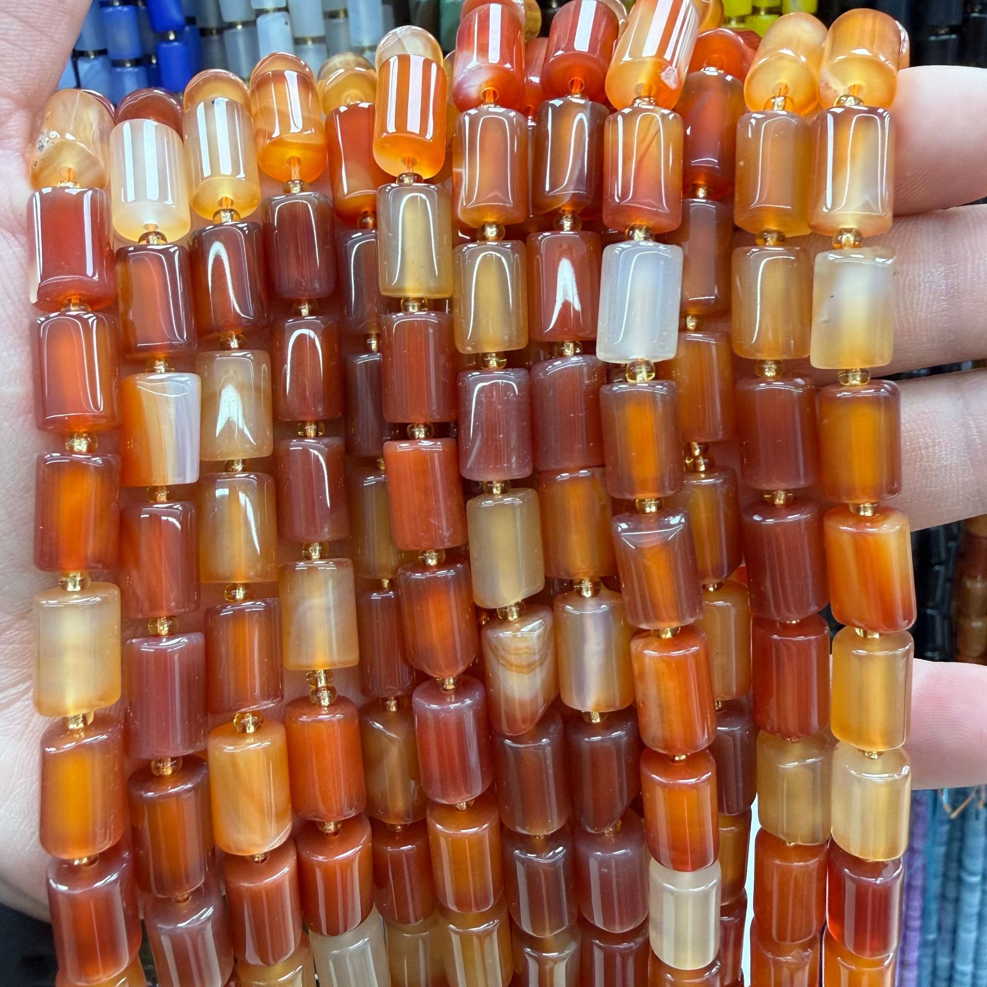 10 Red striped agate