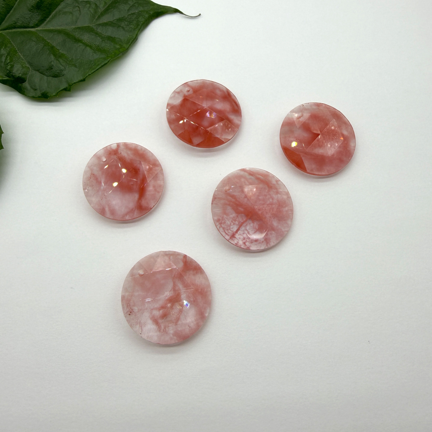 9 synthetic Cherry Quartz