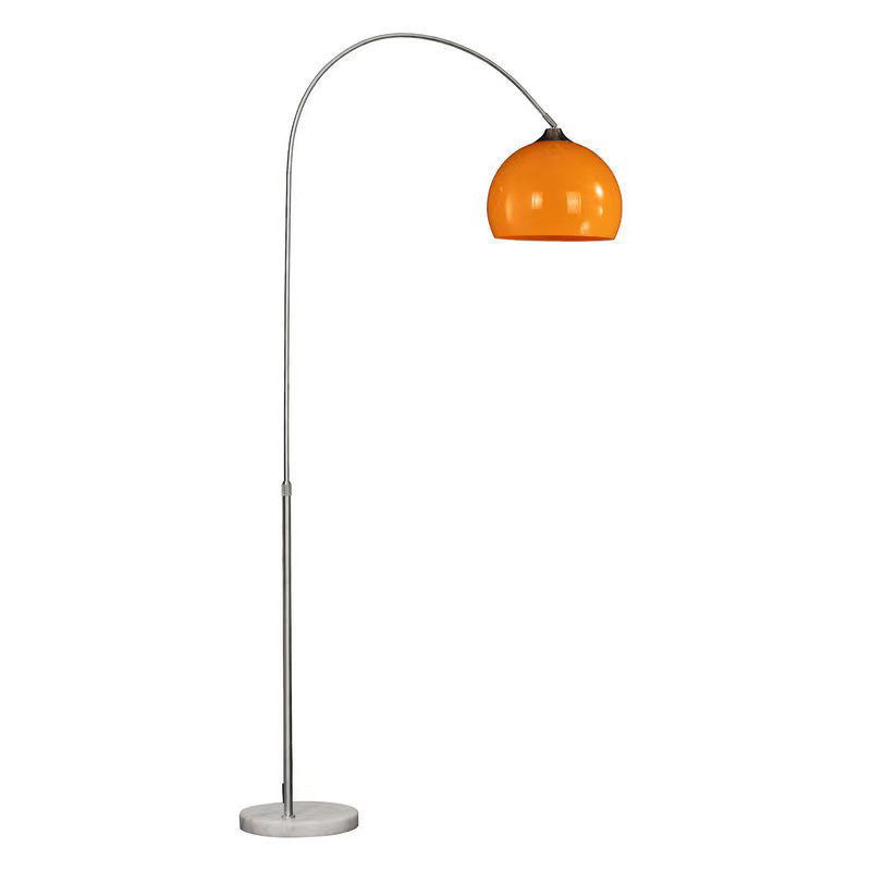 Fishing floor lamp   orange lampshade