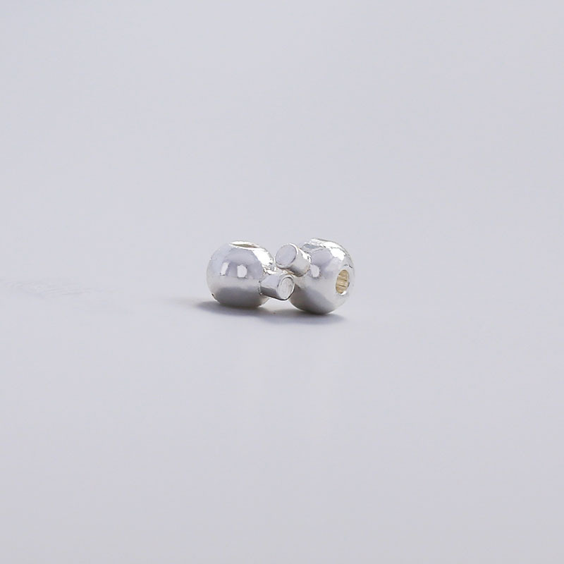 15:Thick silver electroplated round positioning buckle 3.5mm