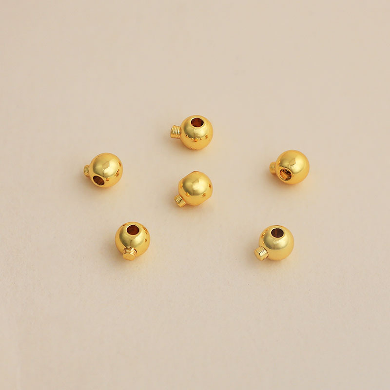 5:18k real gold electroplating color-preserving [diameter 3.0mm × hole diameter 0.9mm round thread positioning buckle] 1 piece