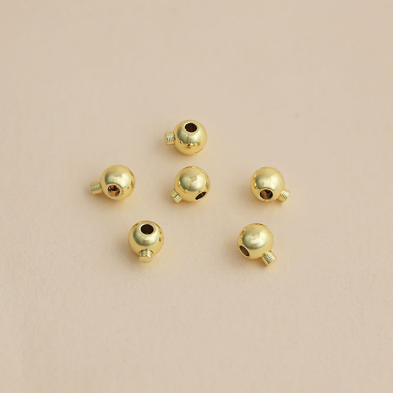 10:14k real gold electroplating color-preserving [diameter 3.2mm × hole diameter 1.2mm round thread positioning buckle] 1 piece