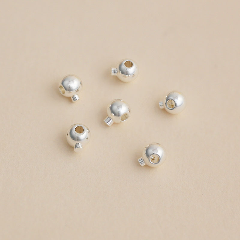11:Thick silver electroplating color retention [diameter 3.2mm × hole diameter 1.2mm round thread positioning buckle] 1 piece