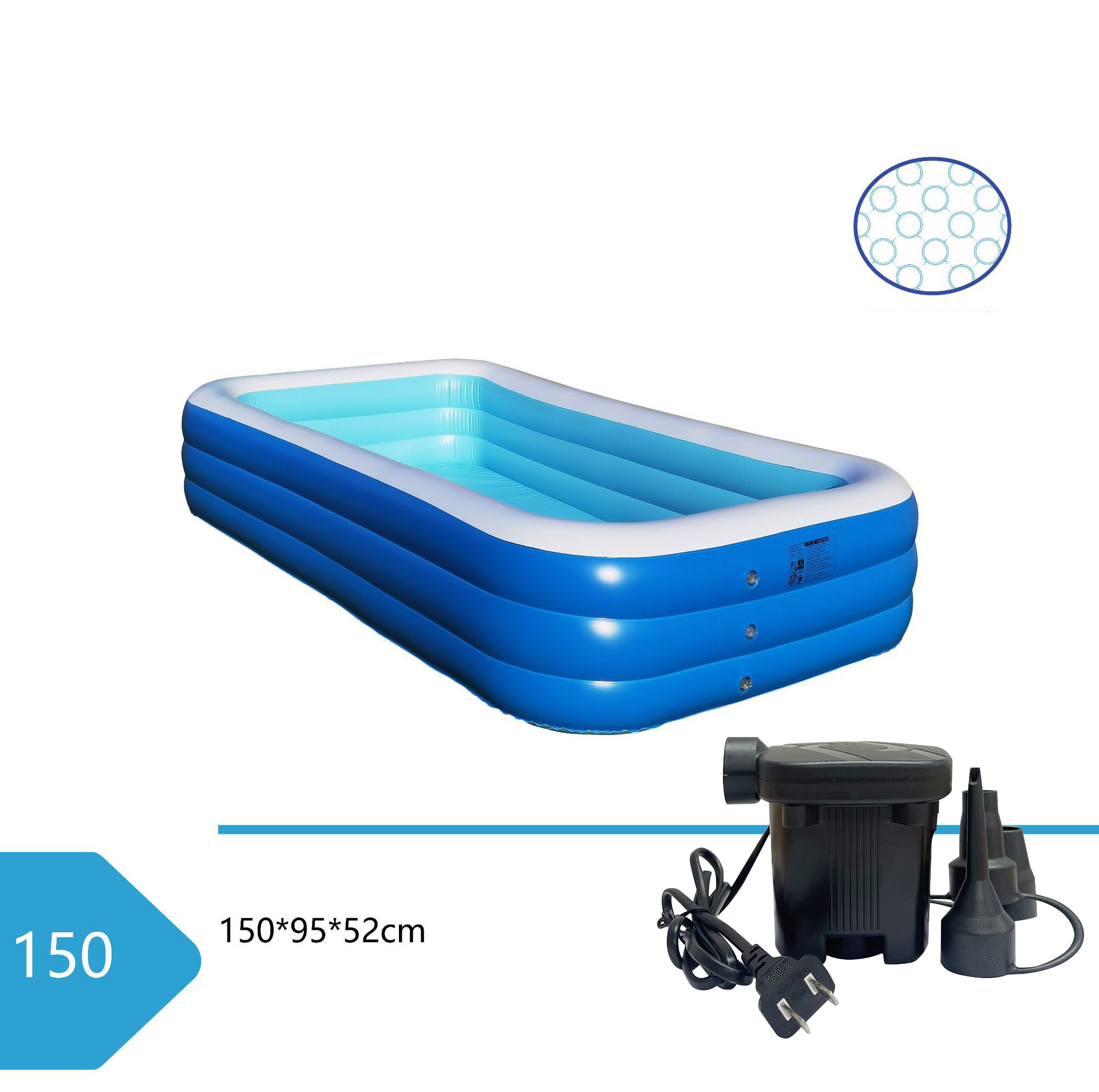 150 blue and white three-layer pool bubble bottom [pe bag]