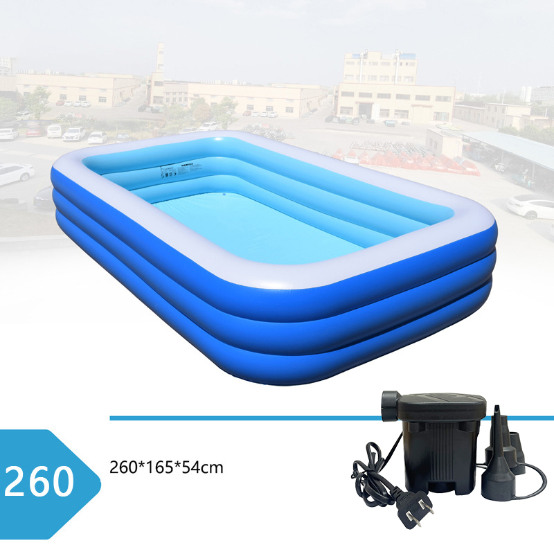 260 blue and white three-layer pool flat bottom [pe bag]