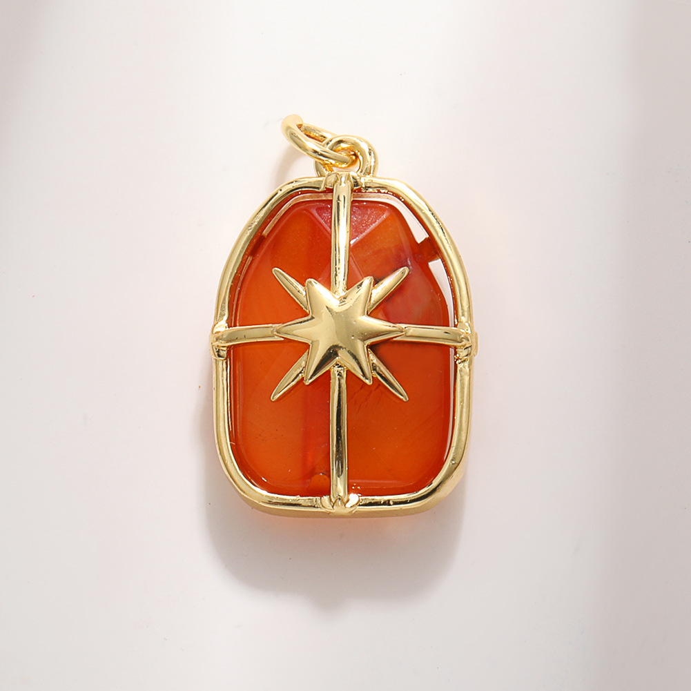 7 red agate eight-pointed star