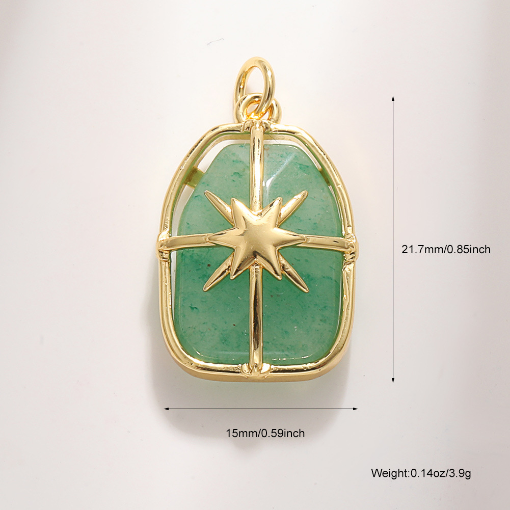 6 green aventurine eight-pointed star