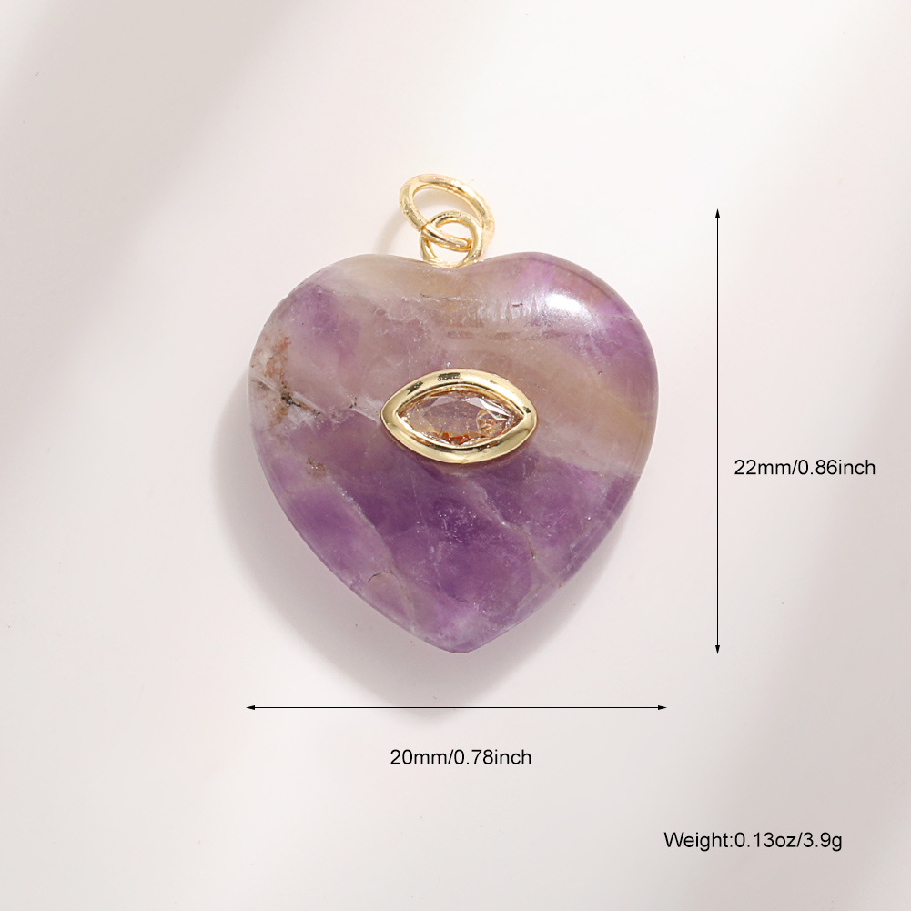 3:A1640 heart shaped amethyst