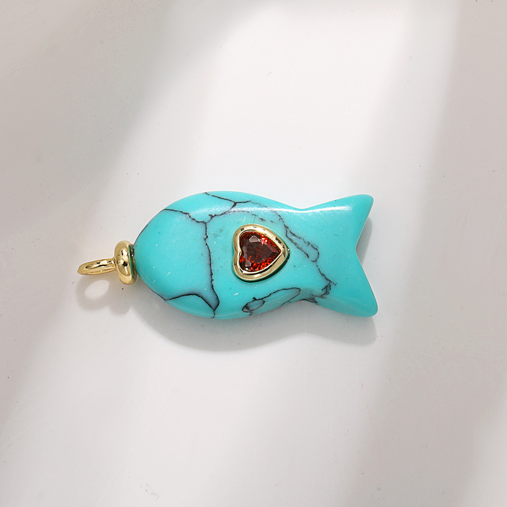 30:A1126 diamond turquoise fish