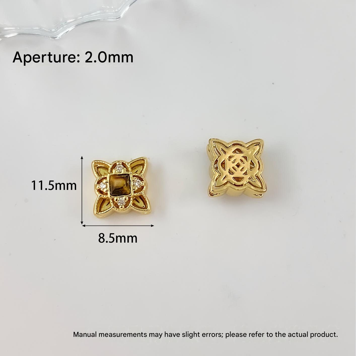 Cz05 star tiger eye beads gold