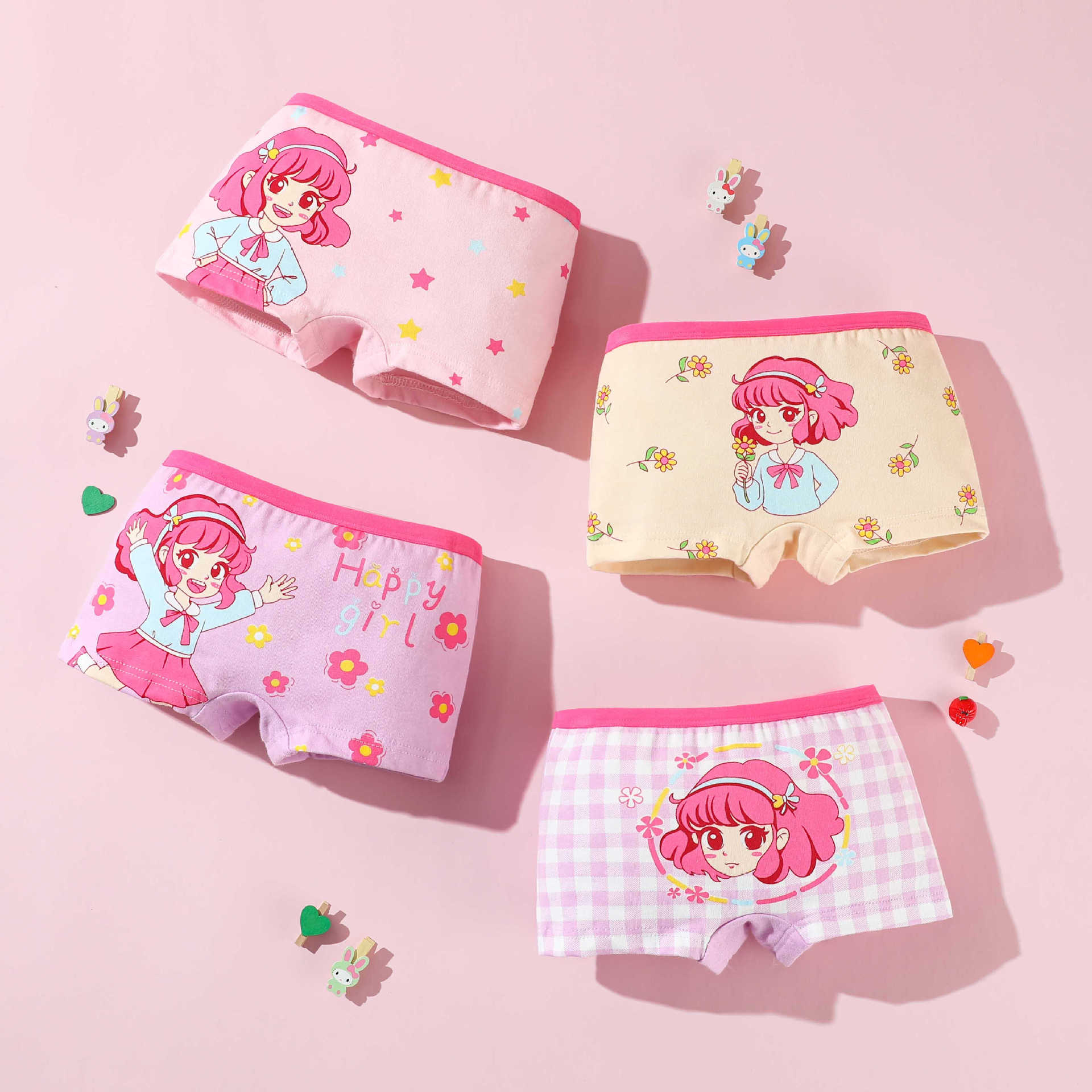 Boyshorts pink-haired girl