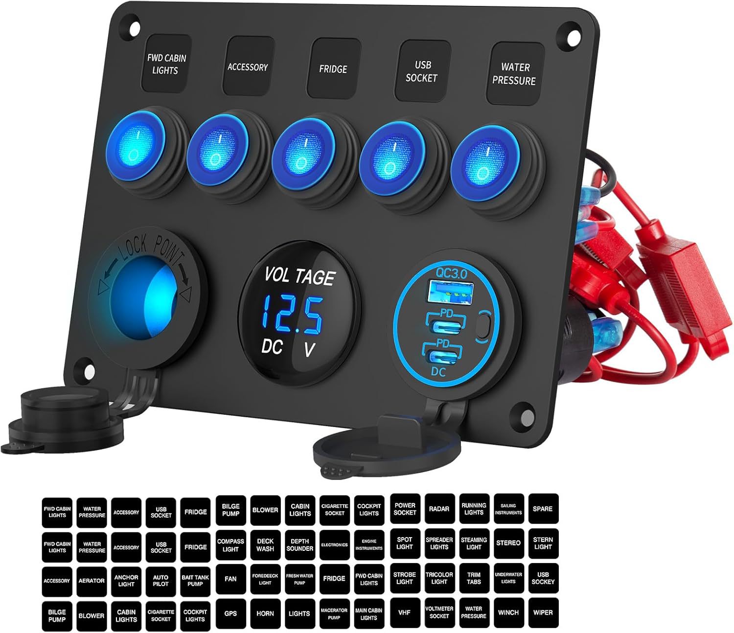 Waterproof 5 3 Panel Set with Lights