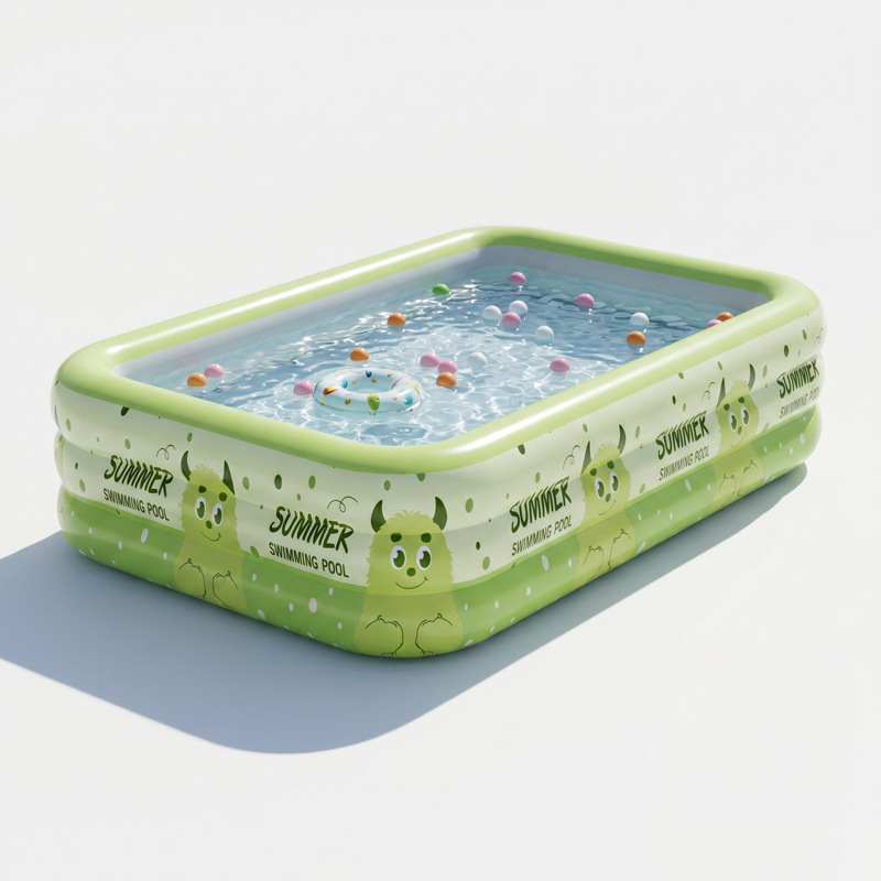 180cm three-layer lime summer monster inflatable pool