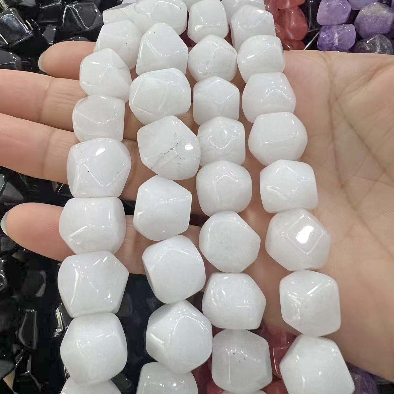 6 white agate